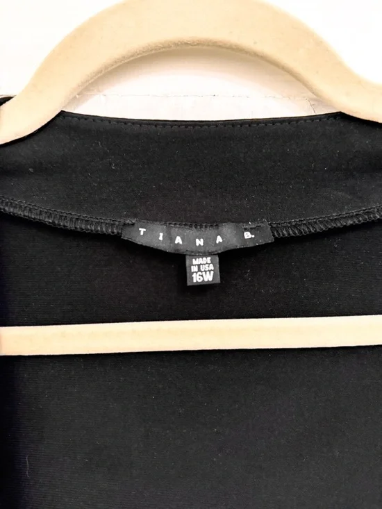 Vintage Tiana B. Black Embellished Open-Front Blazer / Cardigan Style Jacket Top - Picture 3 of 5